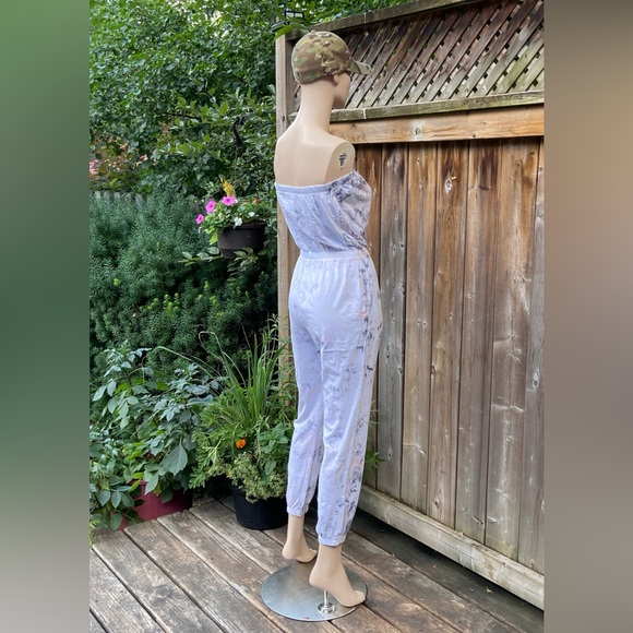 Hand Dyed Splatter Effect Tube Top Jumpsuit - Picture 4 of 14